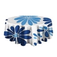 thumbnail image 5 of Blue Pioneer Flower Round Tablecloth 60" X 60",Wrinkle Wipeable Table Cloth for Kitchen Dining Room Picnic Patio Party, 5 of 6
