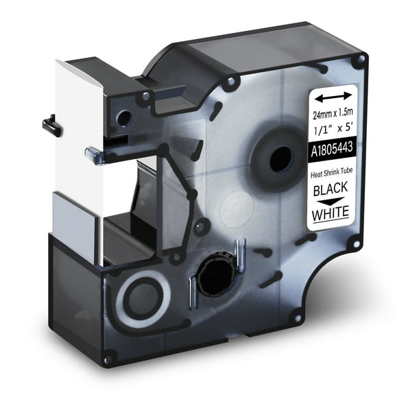 GREENCYCLE 20PK Industrial Rhino Heat Shrink Tubes Compatible for DYMO 1805443 24mm 1" Black on White Cable Label Tape