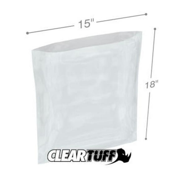International Plastics PB11518 15 x 18 in. Clear Poly Bags, 0.00125 Gauge - Case of 1000