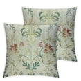 thumbnail image 2 of COMIO  Vivid Green Blue Iris Throw Pillow Cover, Botanical Pattern Garden Style Square Cushion Case for Bedroom Chair Sofa Gift,  2 pcs White, 2 of 6