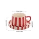 thumbnail image 2 of Juego de 1 taza de cerámica para agua, café o leche a rayas. Taza de cerámica para uso doméstico, ideal para té, café, zumo, latte o capuchino., 2 of 7