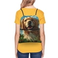 thumbnail image 4 of Vsdgher Happy Dog In Flower Field Drawstring Backpack Water Resistant String Bag Sports Sackpack Gym Sack for Men Women, 4 of 6