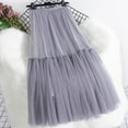 thumbnail image 2 of zuwimk Women's Skirts,Womens Chiffon Retro Maxi Skirt Vintage Ankle-Length Skirts Gray,One Size, 2 of 4
