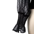 thumbnail image 5 of Women's Mesh Long Sleeve Blouse Tops Polka Dots Sheer Casual Shirts, 5 of 5