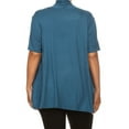 thumbnail image 4 of Women's Plus Size Short Sleeves Draped Open Front Casual Solid Cardigan, 4 of 5