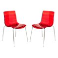 thumbnail image 1 of Juego de 2 Sillas de Comedor LeisureMod Acrílico Transparente Rojo, 1 of 9