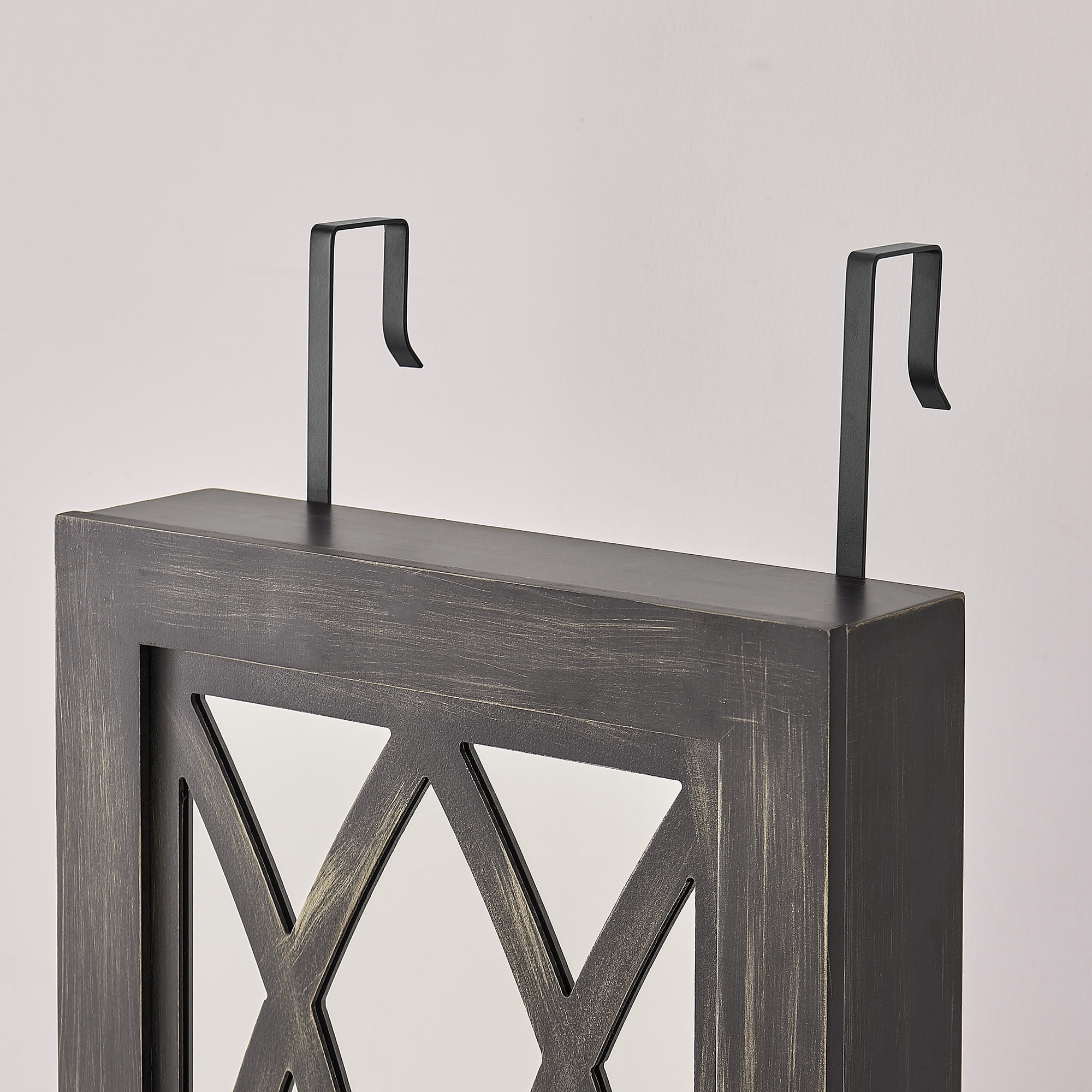 FirsTime & Co. Aged Black Farmhouse Arch Mirrored Jewelry Armoire, Farmhouse, Painted, Rectangular,Wood, 14 x 3.75 x 43 in
