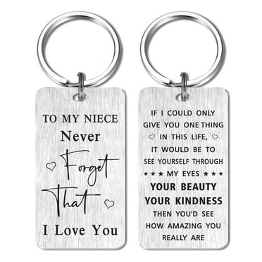 Yobent Niece Gifts for Christmas Valentines Birthday, Niece Keychain Made of Stainless Steel
