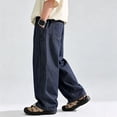 thumbnail image 7 of UACY Boys Baggy Jeans Teen Y2K Casual Straight Wide Leg Denim Pants Vintage Preppy Loose Elastic Waist Fit (Dark Blue, 9-10 Years), 7 of 7