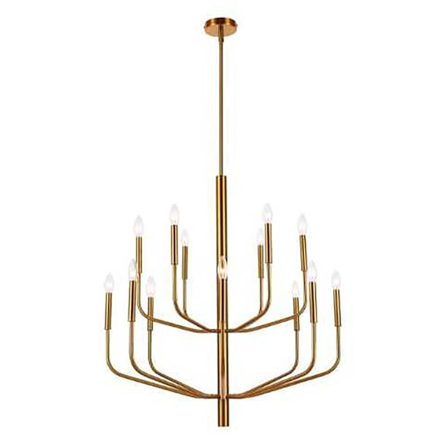 Dainolite Lustre en Métal Incandescent Eleanor 14-Light 840W en Laiton Vieilli
