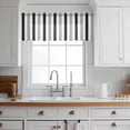 thumbnail image 3 of Black Gray Striped Valance Curtains for Kitchen/Living Room/Bathroom/Bedroom Window, Rod Pocket Small Topper Half Short Window Curtains Voile Sheer Scarf, Farmhouse Stripe Art 42"x12", 3 of 8