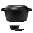 thumbnail image 1 of Cuisinel C5QT-DDO Poêle en Fonte Pré Assaisonnée & Four Double Hollandais, Noir, 1 of 2