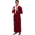 thumbnail image 1 of Ross Michaels Mens Robe Big & Tall - Long Buffalo Plaid Plush Sherpa Lined Fleece Bathrobe with Shawl Collar (Red, Large -X-Large), 1 of 6