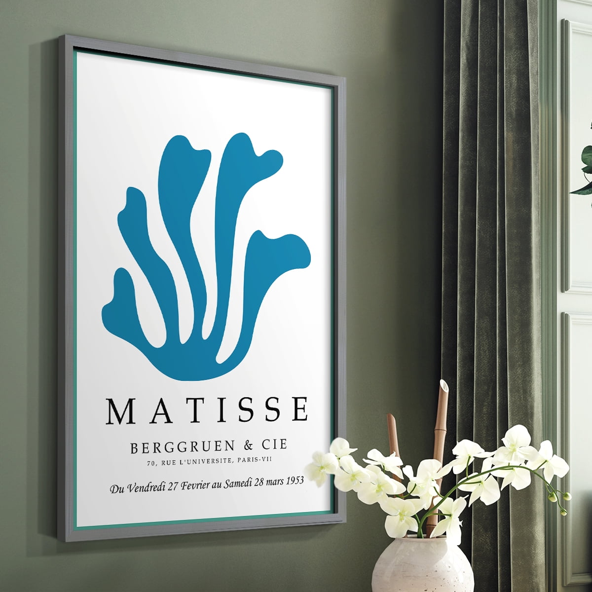 Matisse CCCXLIX in Gray Solid Wood 16 x 20 Framed Print