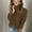 Brown, variant on Women's Sweater Casual Solid Pullover Turtleneck Long Sleeve Plush Tops