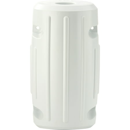 2 Side Feeder Attwood 93533-1 Softside UV-Resistant Marine 15-Inch Slide-On Post Dock Fender, White ()