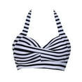 thumbnail image 2 of TOWED22 Women Bikini Top Halter Solid Color Bathing Suit Top Push Up Swim Top Padded Swimsuit Top Only(Grey,L), 2 of 4