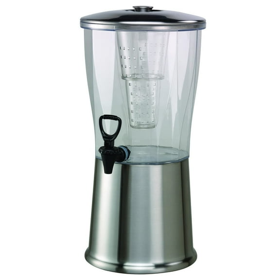 ZAUHLXD CBDRT3SS Beverage Dispenser, Round, 3 Gallon, Stainless Steel w/Infuser Tube, Silver