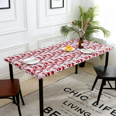 

UKAP Tablecloth Washable Table Cloths Covers Rectangle Home Decor Decorative Elastic Edge Cotton Linen Waterproof 20# 61*122cm