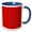 Blue/White, variant on 3drose, Red and Black Polka Dot Print, 11oz Two-tone Yellow Mug