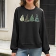 thumbnail image 3 of Neewe Christmas Women's Fall Oversized Sweatshirt Casual Waffle Knit Long Sleeve Crewneck Split Pullover Tunic Tops, 3 of 6
