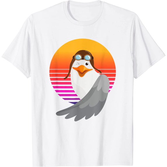 Cool Cute Seagull Ocean Sea Bird Animal Wing Gesture Seabird T-Shirt