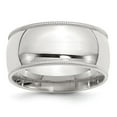 thumbnail image 3 of 925 Sterling Silver 10mm Comfort Fit Milgrain Band Ring Size 6.5, 3 of 6