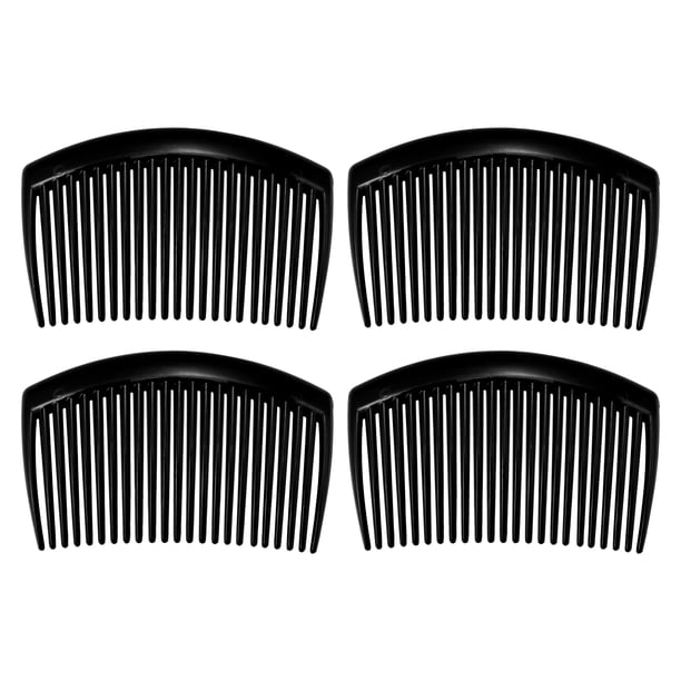 4uds Clásico Lateral Clip Pelo Peine, Dientes Pelo Peines Pelo Clip Peine Plástico, Negro, 3
