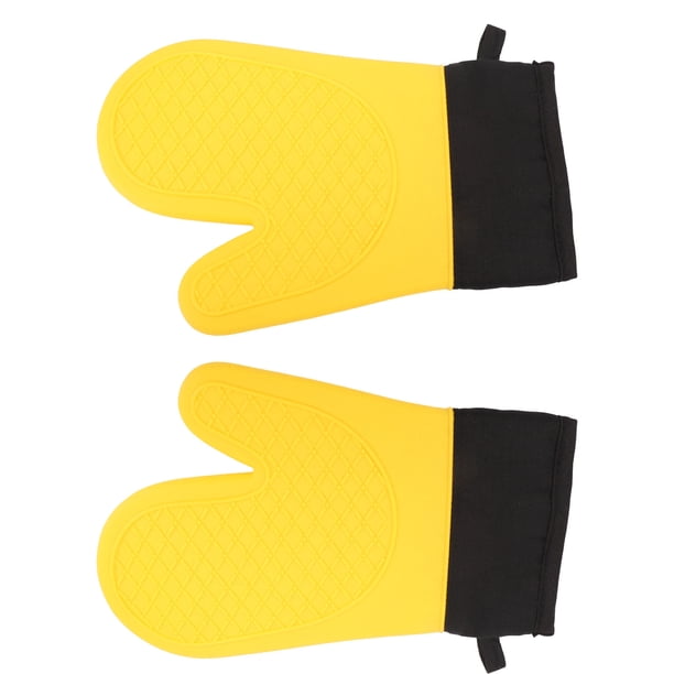 Guantes De Cocina, Cómodos De Usar, 2 Guantes De Silicona Para Horno, Puños De Algodón, Forro A Prueba De Agua Para Cocinar Panadería