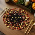 thumbnail image 5 of Fall Round Placemats Set of 4 Fallen Maple Leaves Place Mats Thanksgiving Woven Placemat Autumn Leaf Black Circle Braided Table Mat for Kitchen Dining Table Autumn Party Home Decor 15 Inch, 5 of 9