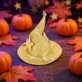 thumbnail image 6 of Halloween Hair Clip, Gold Glitter Witch Pointed Hat Hair Accessory, 1 Piece Mini Wizard Hat Hair Barrette, For Halloween Costume Party Cosplay DIY Hair Decoration, 6 of 6
