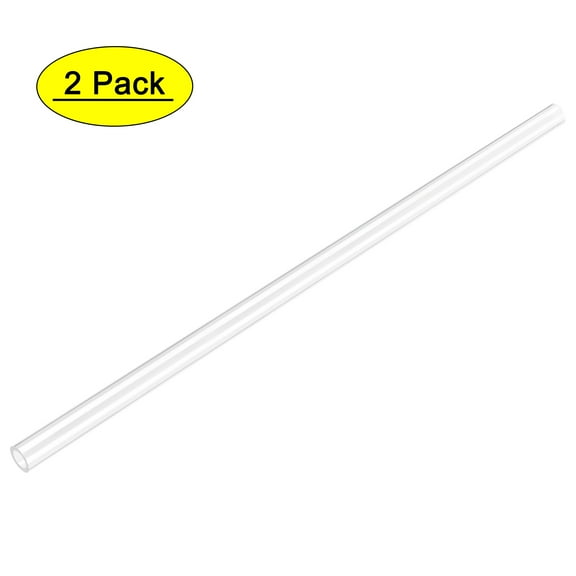Uxcell 0.16''IDx0.23''ODx1Ft Rigid Round Clear Polycarbonate Plastic Tubing 2 Pack
