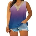 thumbnail image 2 of QUINDOS Tank Tops for Women Purple Sports Plus Size Tunic for Sexy V-Neck Blouse Lace Casual Loose Summer Sleeveless Tank Womens Camisoles, 2 of 4