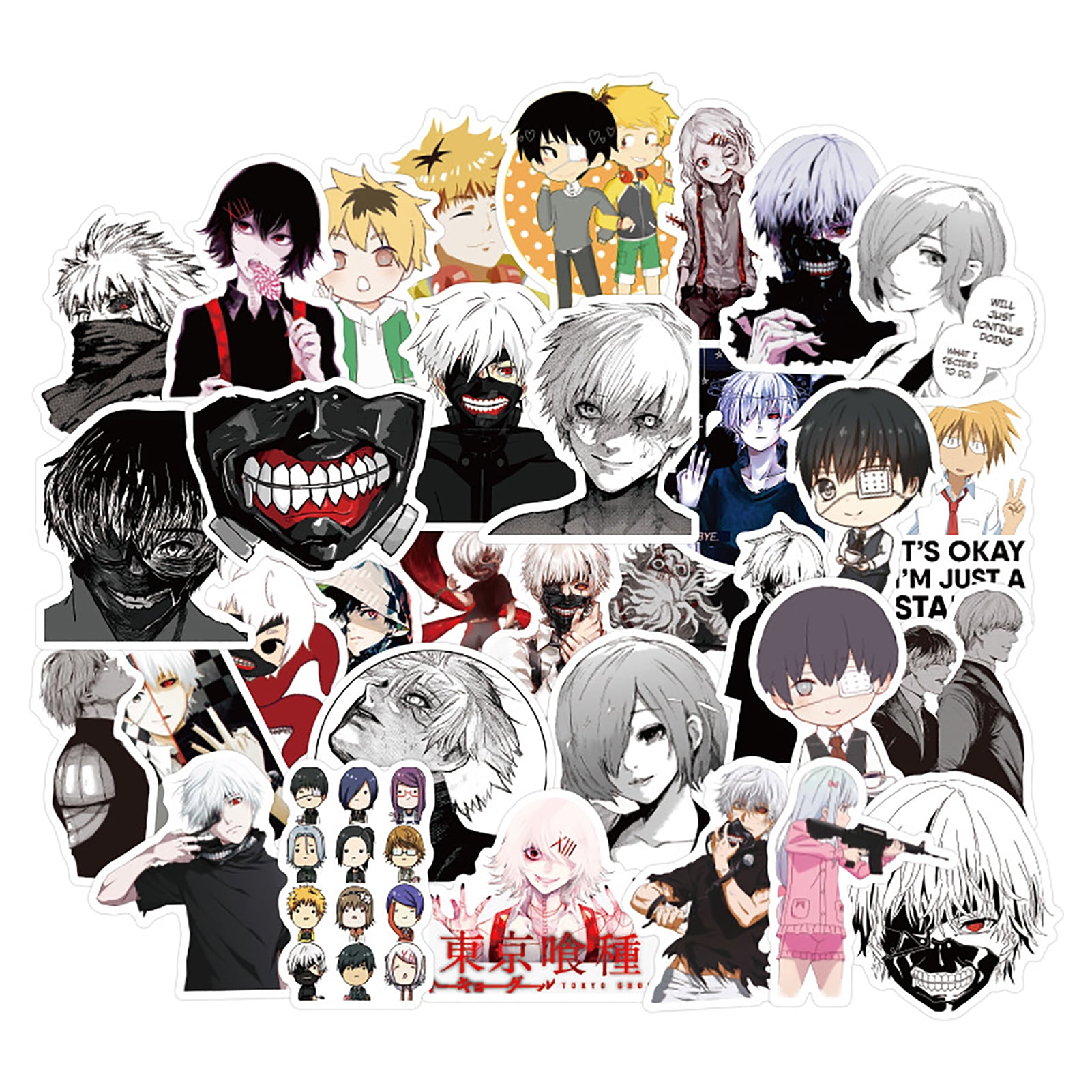 52 Pcs Tokyo Ghoul Sticker Anime Stickers Waterproof Not Repeating Stickers xk 
