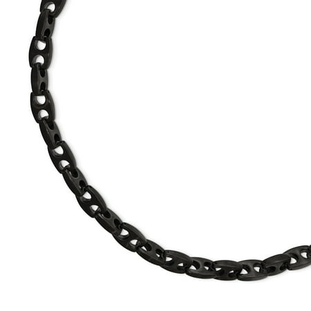 Brushed Mens Link Bracelet - Stainless Steel Brushed Black IP Link Mens Bracelet 9