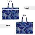 thumbnail image 4 of Handbag File Bag 15×10.6in Large Capacity Double Pocket Designed For Work Travel Travel Shopping Royalblue Geometric Lines_2, 4 of 8