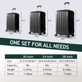 thumbnail image 4 of Ktaxon Ensemble de Bagages de Voyage 3 Pcs Sac Chariot ABS Coque Rigide Valise à Roulettes avec Cadenas TSA Cadenas à Code, 4 of 9