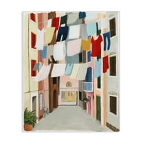 Laundry Clothesline Between Apartments Canvas Art, 30 x 40, Made In USA