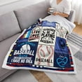 thumbnail image 4 of Yibo Baseball Gifts Blanket Flannel Soft and Comfortable Anti-static Bed Sofa Blanket, 4 of 7