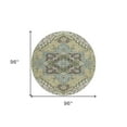 thumbnail image 3 of HomeRoots 600134 8 ft. Beige, Green & Brown Round Oriental Washable Indoor & Outdoor Area Rug, 3 of 5