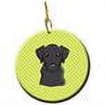 Carolines Treasures Checkerboard Lime Green Black Labrador Ceramic Ornament 3 in multicolor