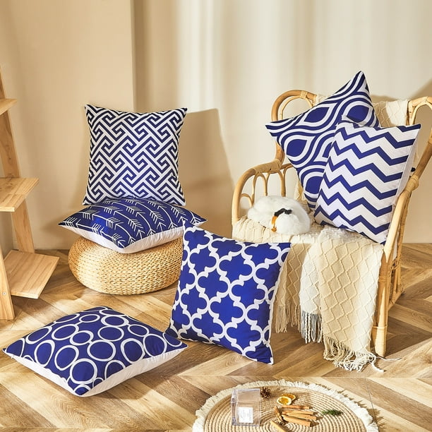 Top Finel Decorative Throw Pillow Cover Set Durable Canvas Outdoor