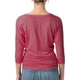 thumbnail image 2 of URBAN DAIZY Women's Boat Neck 3/4 Sleeve Dolman Tops All Purpose Staple Draped Tunic with Side Shirring Ruched Shirt Blouse A71_AT5574 French Mauve S, 2 of 6