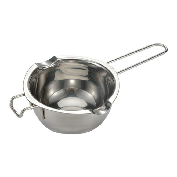 yeacher Stainless Steel Long Handle Melting Pot for Chocolate, Butter, and Wax - 600ml Capacity, Rustproof Design with Pouring Grooves, Perfect for DIY Crafts and Baking