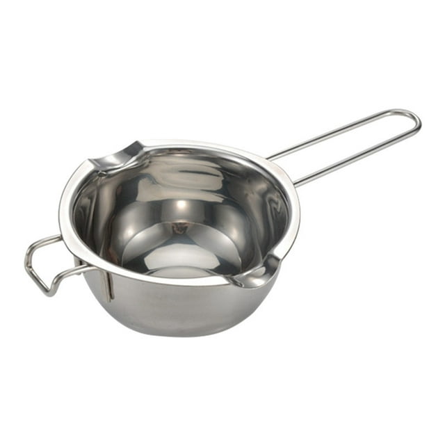 yeacher Stainless Steel Long Handle Melting Pot for Chocolate, Butter, and Wax - 600ml Capacity, Rustproof Design with Pouring Grooves, Perfect for DIY Crafts and Baking