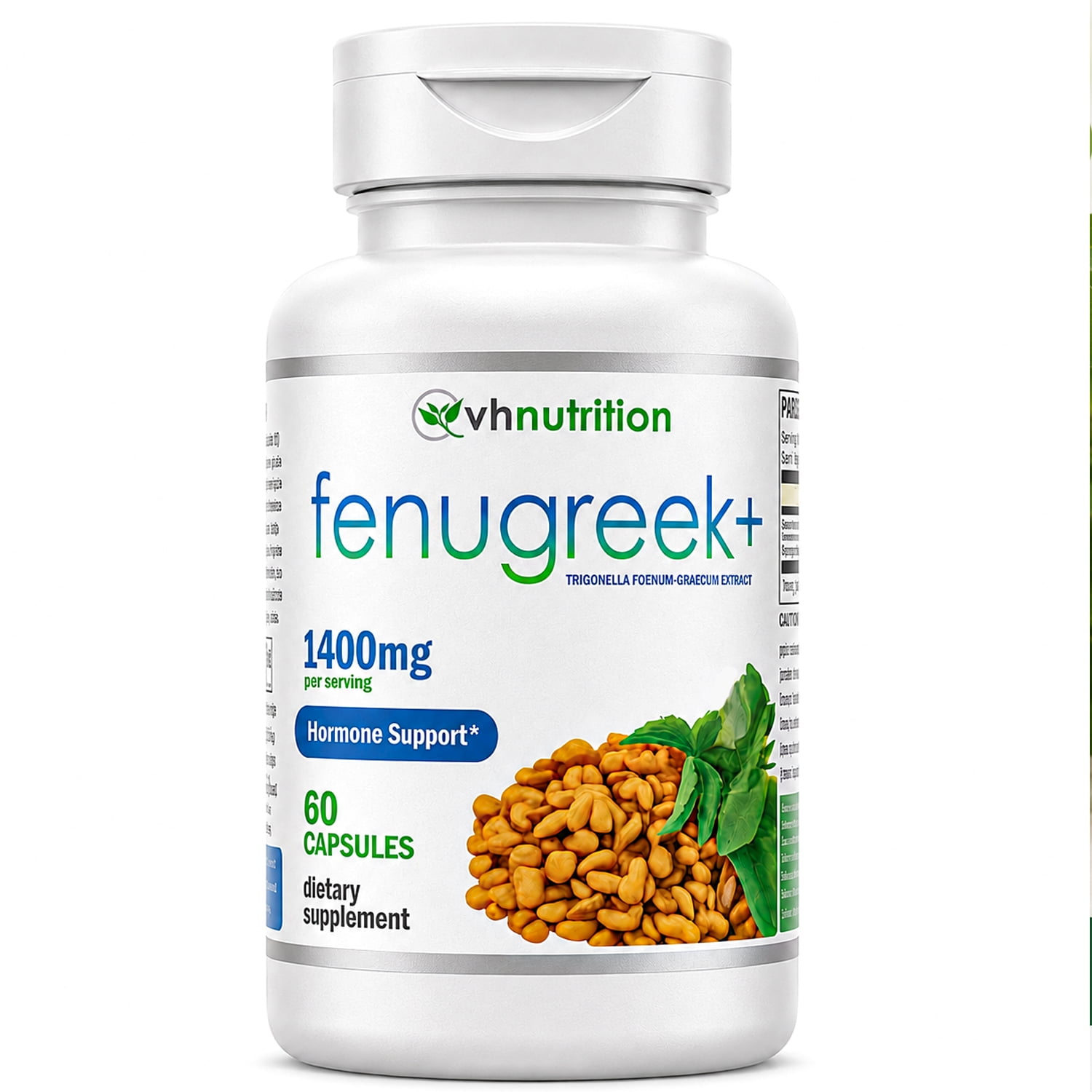 VH Nutrition Fenugreek+ 1400mg | Fenugreek Capsules for Women | Lactation Supplement | Extra Strength Mother's Breastfeeding Support Formula Increase Milk Supply | 60 Capsules