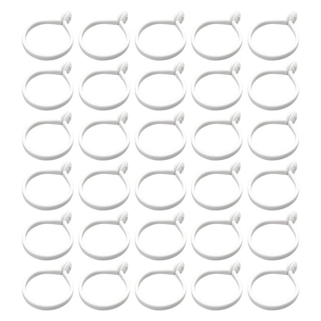 60Pcs Circular Curtain Hanging Rings Household Plastic Circular Curtain Rings