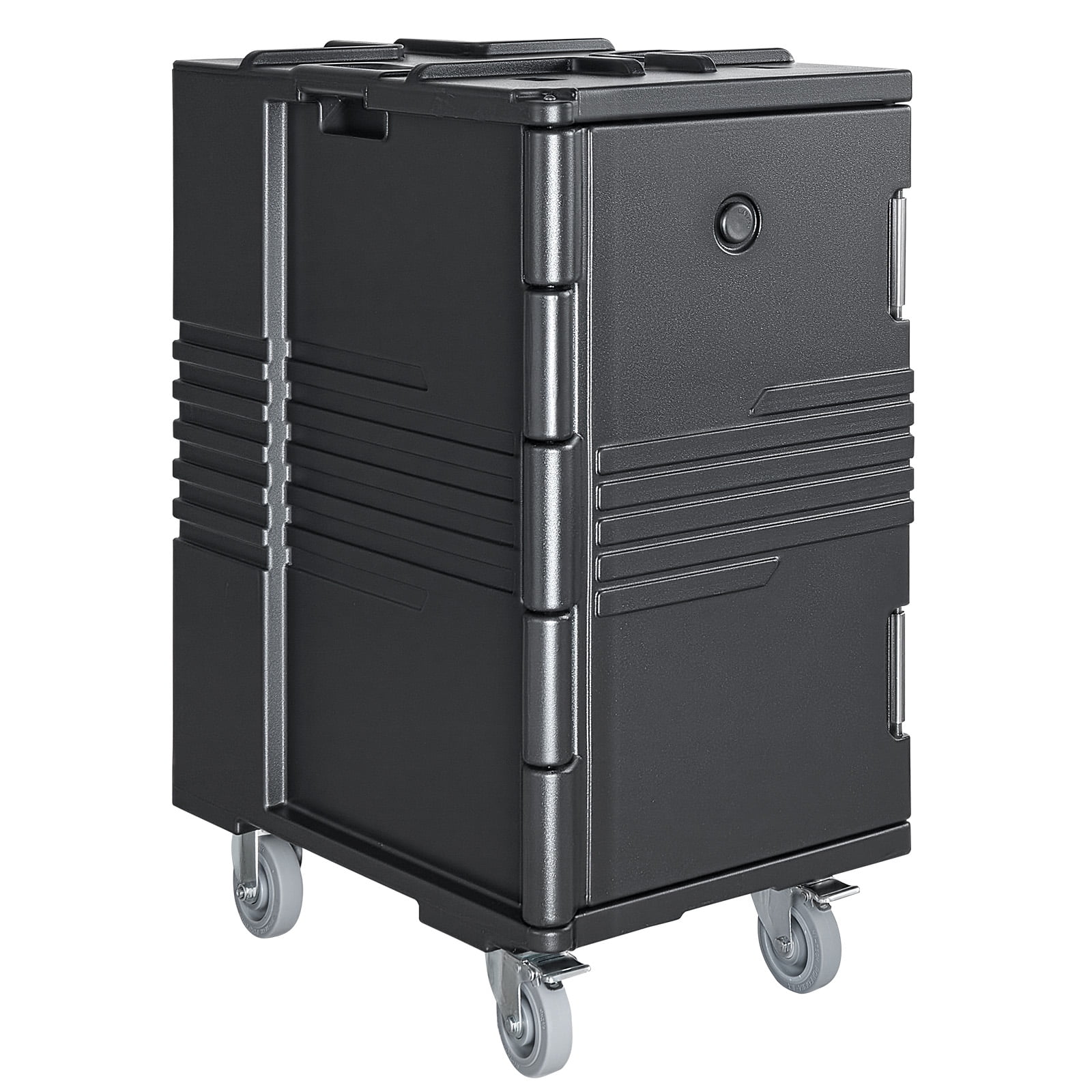 KFFKFF Insulated Food Pan Carrier, 127 Qt Non-Electrical Food Warmer, with Swivel Wheels & Stainless Steel Latch, Durable Stackable Hot Box, Compatible with Various Pan Sizes (Pans Not Included)