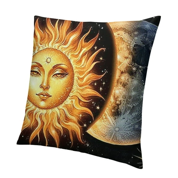 BCIIG Sun Moon Stars Short Plush Throw Pillow Cover Home Furnishing 12x12in