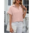 thumbnail image 6 of SHIBEVER Womens Blouse Summer Blouse Short Sleeve Loose clothes Blouses & Button-down Shirts Casual Trendy Preen Blouse for Women Tops XL, 6 of 8